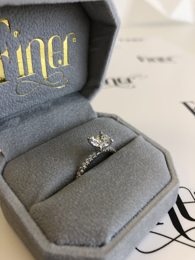Rick & Jenna's 18k Rose Gold Custom Ring with a Princess Cut Diamond