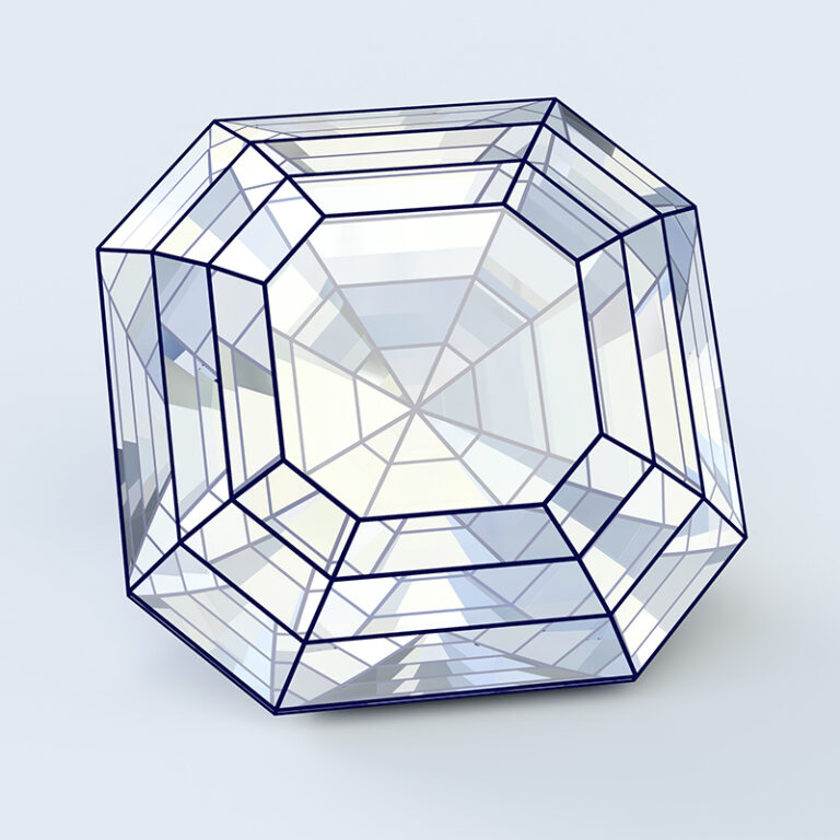 Sketch of an asscher cut diamond
