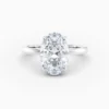 Oval Diamond Set In 18 Karat White Gold Engagement Ring Front View