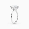 Oval Diamond Set In 18 Karat White Gold Engagement Ring Side View