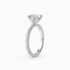 Round Diamond Set In White Gold Engagement Ring Front Side View