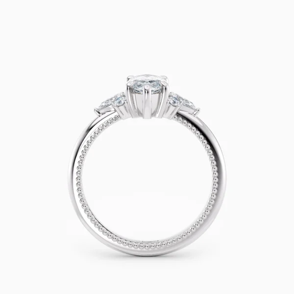 Marquise Diamond Set In White Gold Engagement Ring Side View