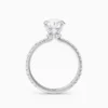 Round Cut Diamond Set In White Gold Engagement Ring Side View