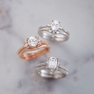 Three Custom Natural Diamond Rings