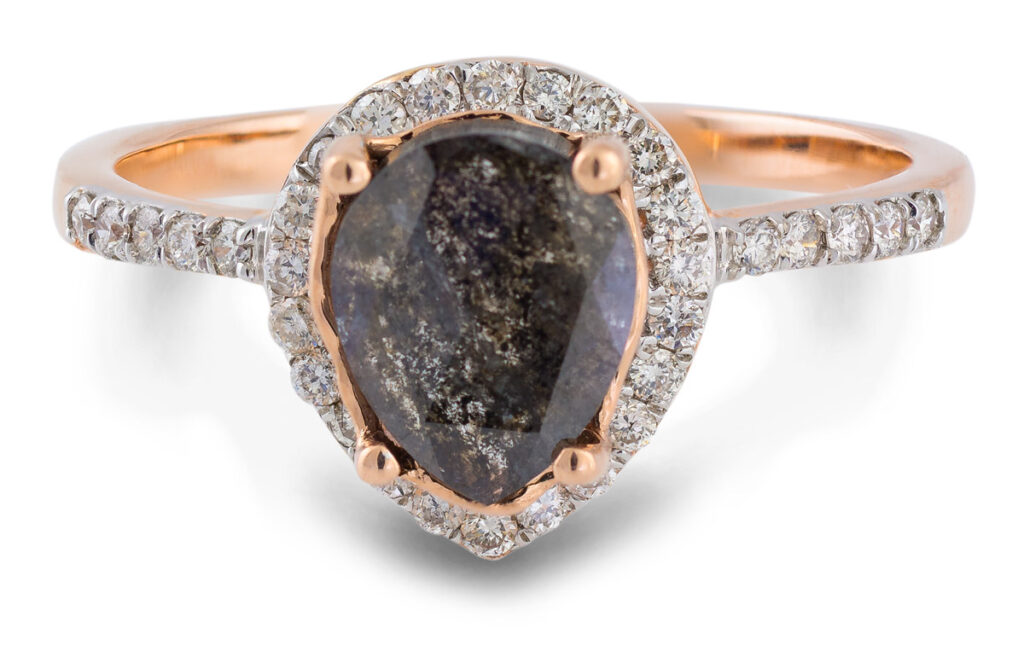 Salt and pepper diamond custom engagement ring tempe arizona