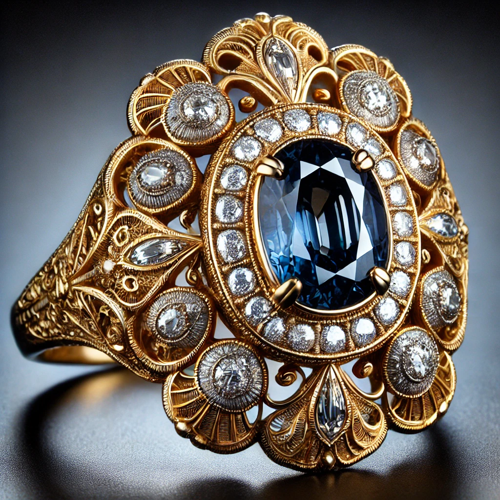 Victorian Sapphire and Diamond Ring Vintage Design Comeback