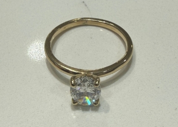 18k Yellow Gold, Custom Engagement Ring and Wedding Band